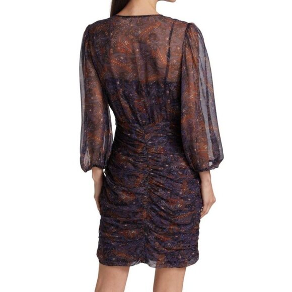 VERONICA BEARD Kerri Paisley Silk Mini Dress Size 2 - Picture 2 of 10